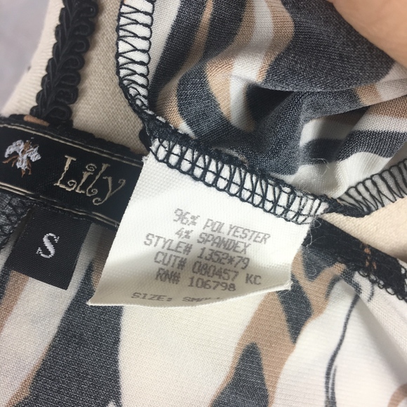 Lily Long Sleeved Black/Blue/White Dress Sz Small - Picture 3 of 5